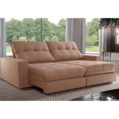 Sofa Retrátil Dublin 2,10m Mola Ensacada 03 Lugares Txr, Rosa