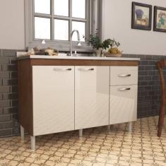 Balcão Para Pia 120cm Indekes Sem Tampo 6115.491 Noce/off