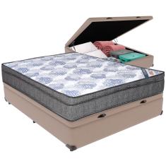 Cama Box Baú e Colchão ISO  Molas Ensacadas Casal Ortobom