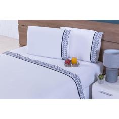 Jogo Lençol Solteiro King 4 Peças 180 Fios 40Cm Altura Lese