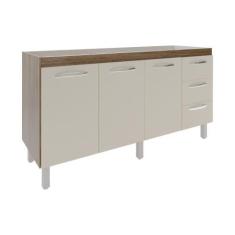 Balcão Cozinha Armário Gabinete Para Pia 157 Cm 3 Portas E 3 Gavetas E