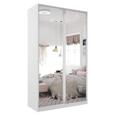 Guarda-Roupa Solteiro com Espelho Zermatt 2 PT 3 GV Branco - RR Móveis