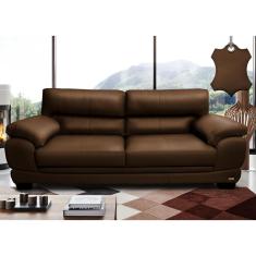 Sofá de Couro Legítimo 3 Lugares 2,26m Cama inBox Don Arturo.