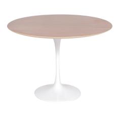 Mesa Saarinen Redonda Imbuia 90cm - Base Branca