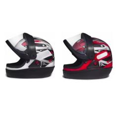 Kit 2 Capacetes San Marino Branco Vermelho Automático, 60/58