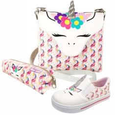 Kit Infantil Bolsa, Tênis e Estojo Unicórnio Feliz, Magicc Kids, 27