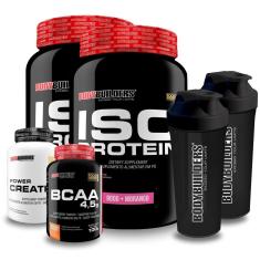 KIT 2x Whey Protein Iso Protein 900g + 2x BCAA 100g + 2x Creatina + 2x Coq - Bodybuilders-Unissex