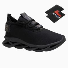Tênis Masculino Esporte Caminhada Leve Conforto Dia a Dia + Carteira-Masculino