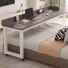 Mesa sobreposta com rodas, mesa de computador móvel, estação de trabalho em pé, ao lado da mesa, mesa rolante para escrever em laptop, mesa de carrinho para laptop para sala de estar, casa d