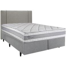 Cama Box com Cabeceira Herval King Alba, 65x193x203 cm, Molas Ensacada