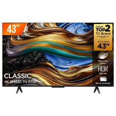 Smart TV LED 43 Google TV Ultra HD 4K TCL 43P755 Comando de Voz HDR10 3 HDMI 1 USB Wi-Fi Bluetooth