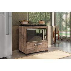 Balcão Para Cooktop 4 Bocas Castanho Albânia Casa Mobilia