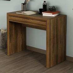 Mesa Escrivaninha 1 Gaveta Nogal Me4107 - Tecno Mobili, Marrom, Minima