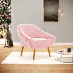 Poltrona Giovana Suede Pés Palito Castanho D03 - D'Rossi - DCLASSE - E