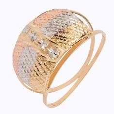 Anel de Ouro Tricolor Piastrella - Meu Anel, 30