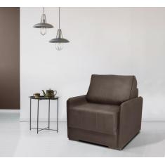 Sofá Cama 100cm Retrátil Reclinável Veludo Marrom Isis Pés Madeira - S