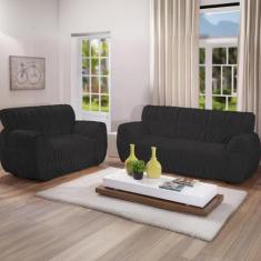 Kit Capa Para Sofa 2 e 3 Lugares 21 Elasticos Varias Cores - Arte & Ca