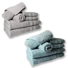 Jogo De Toalhas 4 Banhos 4 Rostos 4 Pisos Grande Grossa Cinza+verde