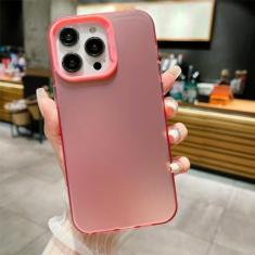 Luxo fosco doce cor caso de telefone para iphone 14 13 12 11 pro max xs x xr 8 7 plus se lente proteção capa macia, rosa, para iphone xr