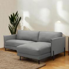 Sofá Decorativo Karine 3 Lugares Sala de estar 230cm com Chaise Pés em