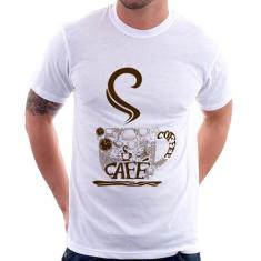 Camiseta Café Coffee - Foca na Moda, Branco, P