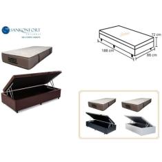 Conjunto Cama Box Baú Solteiro + Colchão Molas Ensacadas Sankonfort Tr