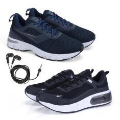 Tênis Masculino Fitness Esporte + Fone de Ouvido Fio Kit 2-Masculino