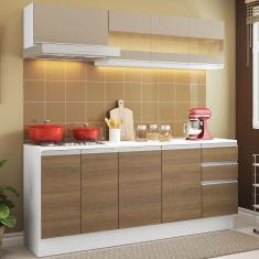 Cozinha Compacta 100% MDF Madesa Smart 180 cm Modulada Com Balcão e Tampo