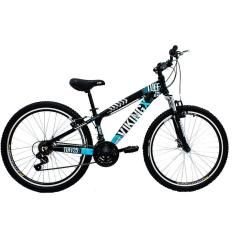 Bicicleta TUFF25 Freeride Aro 26 V-Brake 21 Velocidades Cambios Shimano Preto/Azul - Vikingx - VKV.PA