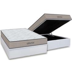 Cama Box Baú Casal: Colchão Espuma D45 Orthoflex Genova + Base CRC Courano White(138x188)