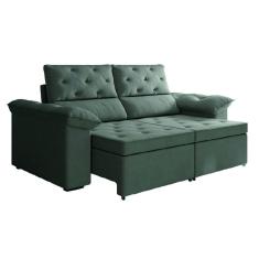 Sofá Retrátil 2 Lugares 1,50m Inglaterra Suede Cinza Selmer