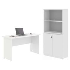 Mesa de Computador e Armario Japão Branco - Mais de Casa