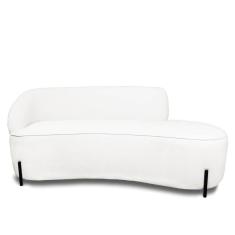 Sofá 3 Lugares Orgânico 180cm Pé Ferro Pto Morgan Bouclê L01 - D`rossi Cor Off White