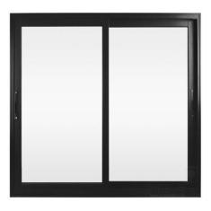Janela de Alumínio Preto Vitro de Correr 2 Folhas Móveis Suprema Sem G