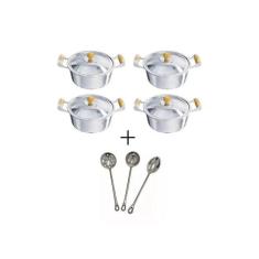 Jogo Caçarolas Alça Madeira Alumínio Fundido Polida