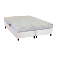Cama Box Queen: Colchão Anatômico Herval AG65 Frontier + Base CRC Courano White(158x198)