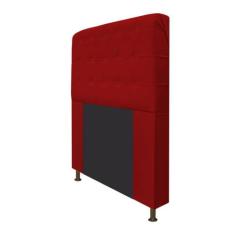 Cabeceira Estofada Dama 160 cm Queen Size Com Botonê Suede Vermelho - 