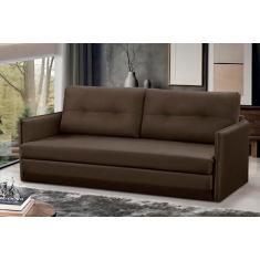 Sofá Cama 2 lugares 1,50m Luisa Suede Marrom Adonai Estofados