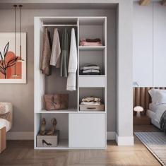 Guarda-roupa Closet com 1 Gaveta 1 Cabideiro 2 Prateleiras e 1 Porta C