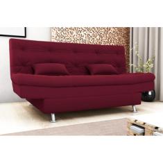 Sofá Cama Salomé Veludo Vinho E432 - Matrix - LM DECOR