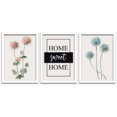 Conjunto Quadros Decorativos 3 peças MDF 20x30 Sweet Home - SHD  Solei