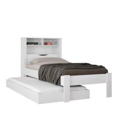 Bicama Solteiro Baú Com Nicho E Cama Auxiliar Invicta Branco - Santos Andirá