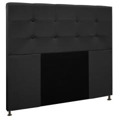 Cabeceira Cama Box Casal Queen 160cm Safira Suede Preto