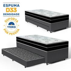 Cama Box com Colchão de Espuma D45 Pillow In Anjos OrtoConfort com Aux
