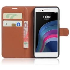 Capa estilo LG X (5.3), capa carteira flip de couro PU premium com compartimento para cartão, suporte e fecho magnético [capa interior à prova de choque de TPU] Compatível com estilo LG X (5.3)
