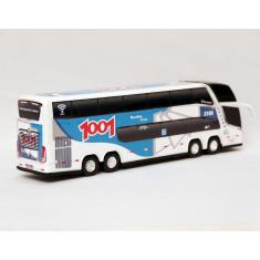 Brinquedo Miniatura Ônibus Viação 1001 Branco 30Cm