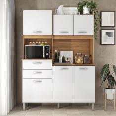 Armário de Cozinha 6 Portas 2 Gavetas Harmonia Demobile Amendola Branco Demóbile