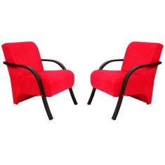 Kit 2 Poltronas Decorativas 1 Lugar Santa Rita Suede