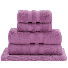 Jogo De Toalhas De Banho Gigante Com 05 Peças Algodão Egípcio Rosa - Buddemeyer