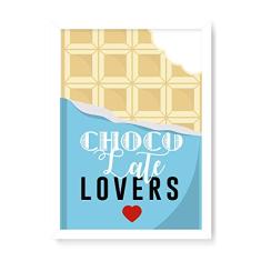 Arte Maníacos Quadro Decorativo Choco Lovers Mordido Azul - 23x16,25cm (Moldura caixa em laca branca)